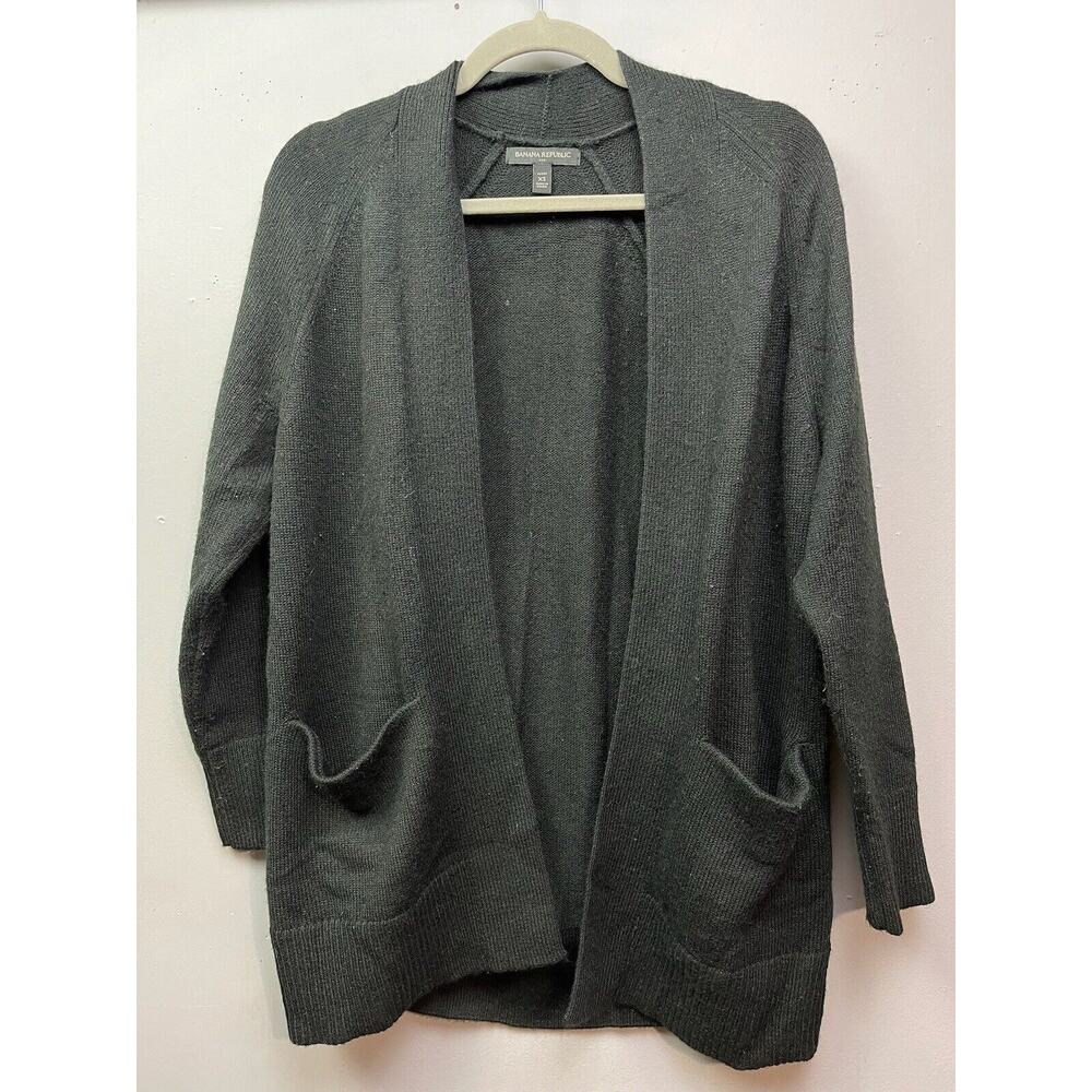 Banana Republic Open front sweater Womens XS Cardigan Black Classic Minimalist